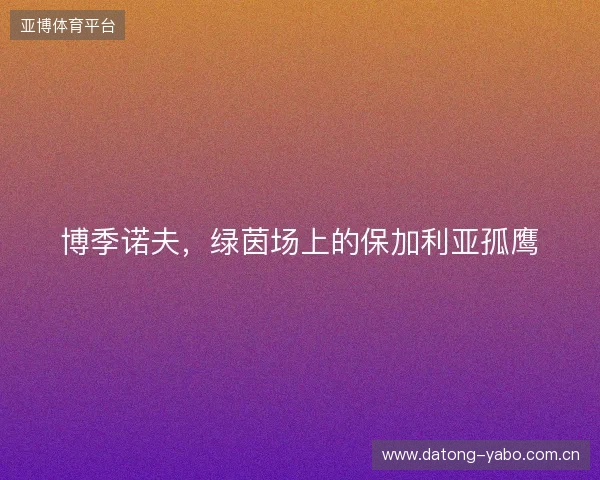博季诺夫，绿茵场上的保加利亚孤鹰